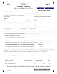Document preview: Form 200-C Delaware Composite Personal Income Tax Return - Delaware