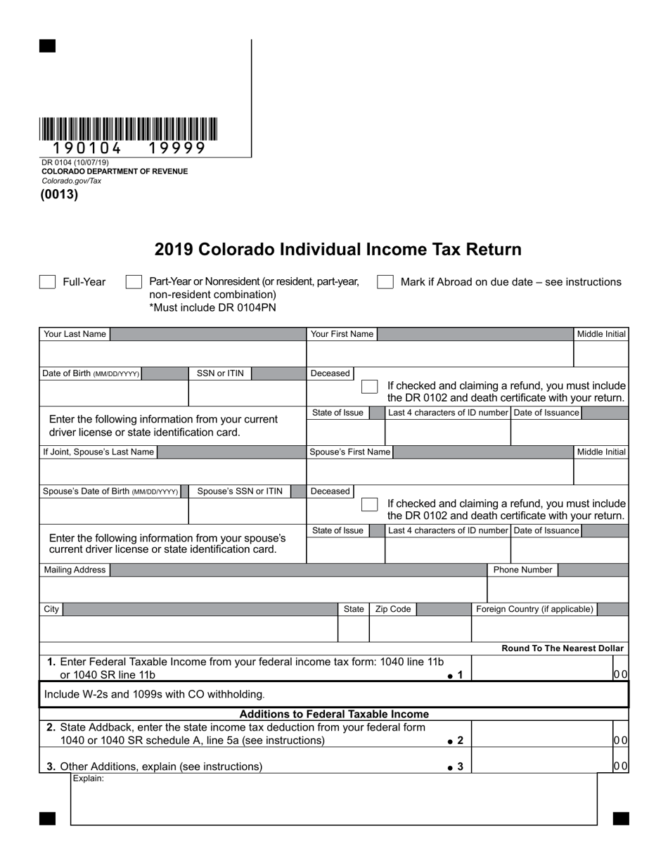 Printable Colorado Income Tax Forms Printable Forms Free Online