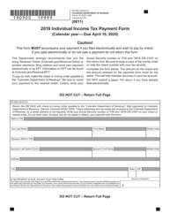 Form DR0900 Individual Income Tax Payment Form - Colorado