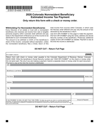 Document preview: Form DR0104BEP Colorado Nonresident Beneficiary Estimated Income Tax Payment - Colorado