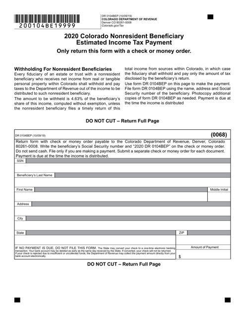 Form DR0104BEP 2020 Printable Pdf