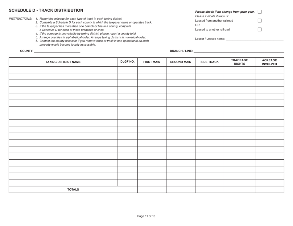 State Form 31289 (U.D. Form 32) Annual Report - Railroad Property - Indiana, Page 11
