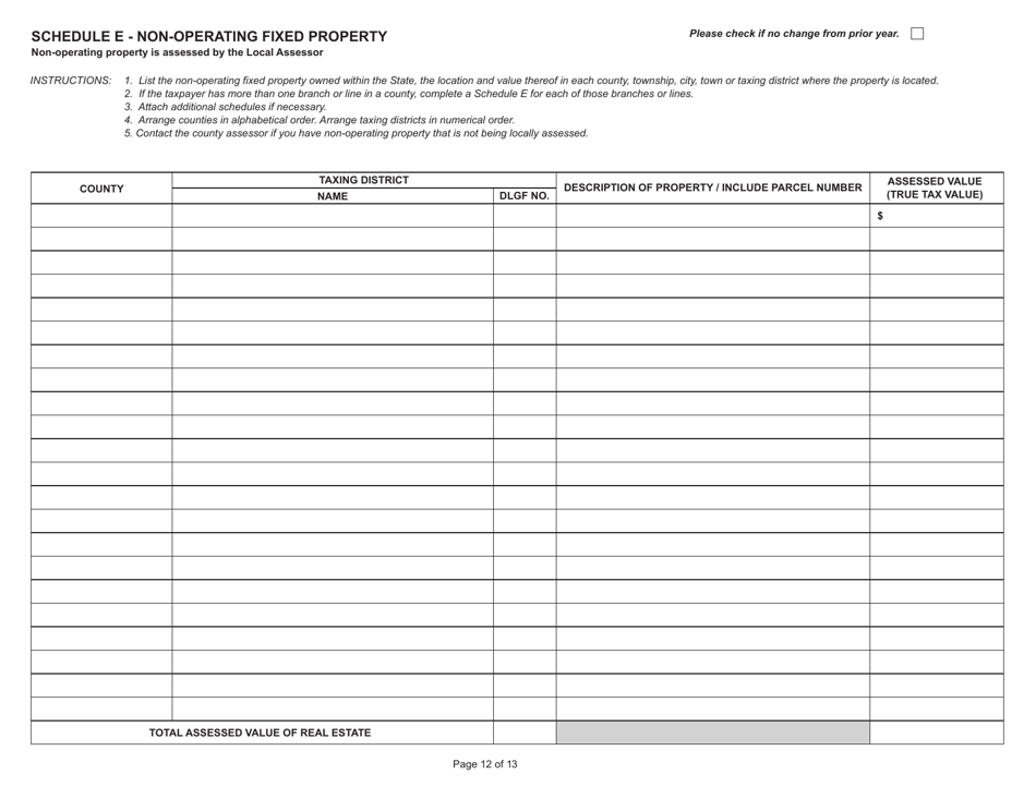 State Form 31289 (U.D. Form 32) Annual Report - Railroad Property - Indiana, Page 12