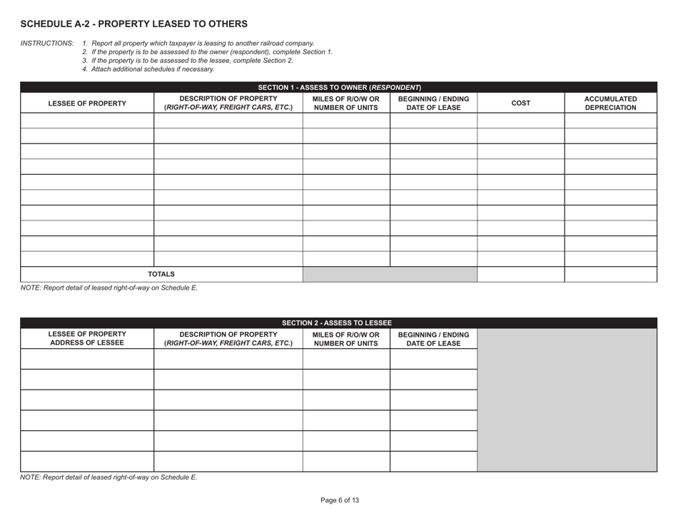 State Form 31289 (U.D. Form 32) Annual Report - Railroad Property - Indiana, Page 6