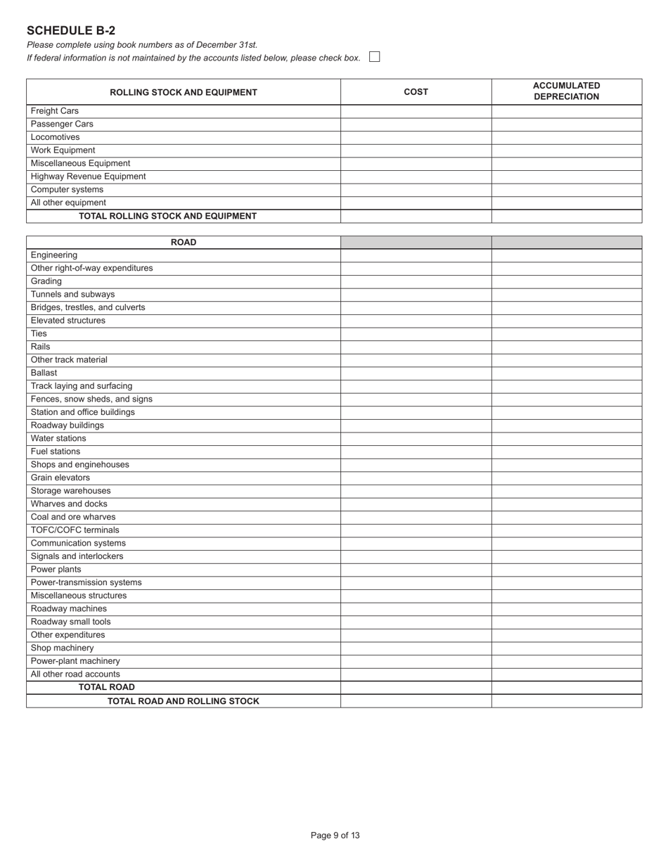 State Form 31289 (U.D. Form 32) Annual Report - Railroad Property - Indiana, Page 9