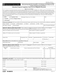 Document preview: VA Form 10-0491D Education Program Completion Notice/Service Obligation Placement