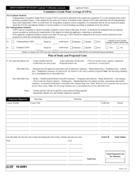 VA Form 10-0491 Academic Verification, Page 2