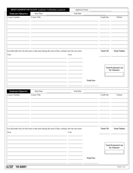VA Form 10-0491 Academic Verification, Page 3