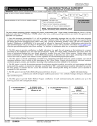 Document preview: VA Form 22-0839 Yellow Ribbon Program Agreement (Under Chapter 33 of Title 38, United States Code)