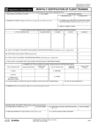 VA Form 22-6553C Monthly Certification of Flight Training