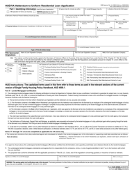 Document preview: Form HUD-92900-A (VA Form 26-1802A) Hud/VA Addendum to Uniform Residential Loan Application