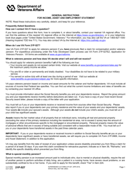 VA Form 21P-527 Income, Asset, and Employment Statement