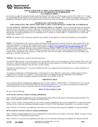 Document preview: VA Form 22-1990N Application for VA Education Benefits Under the National Call to Service (Ncs) Program
