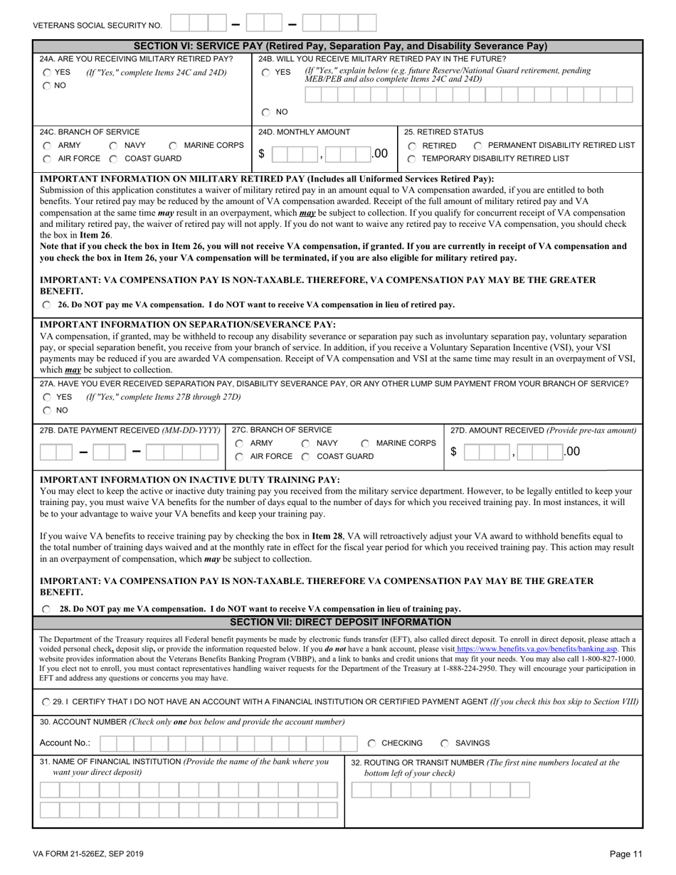 Form 21 526ez Fill Out Sign Online And Download Fillable Pdf Templateroller 2235