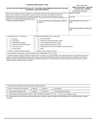 Form SF-299 Application for Transportation, Utility Systems, Telecommunications and Facilities on Federal Lands and Property