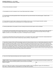 Form SF-299 Application for Transportation, Utility Systems, Telecommunications and Facilities on Federal Lands and Property, Page 2