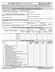 Form SF-1435 Settlement Proposal (Inventory Basis)