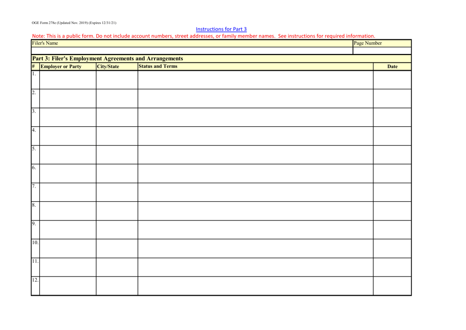 OGE Form 278E Executive Branch Personnel Public Financial Disclosure Report, Page 14