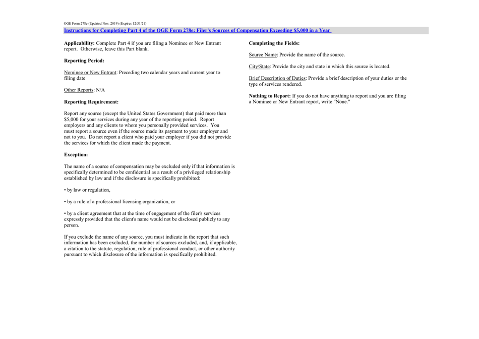 OGE Form 278E Executive Branch Personnel Public Financial Disclosure Report, Page 5