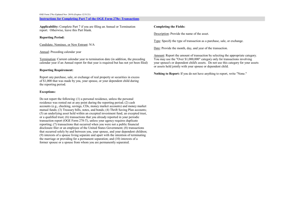 OGE Form 278E Executive Branch Personnel Public Financial Disclosure Report, Page 8