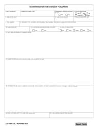 Document preview: CAP Form 1-2 Recommendation for Change of Publication