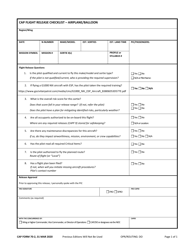 Document preview: CAP Form 70-2 CAP Flight Release Checklist - Airplane/Balloon