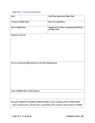Document preview: CAP Form 70-7 Flight Clinic - Final Report