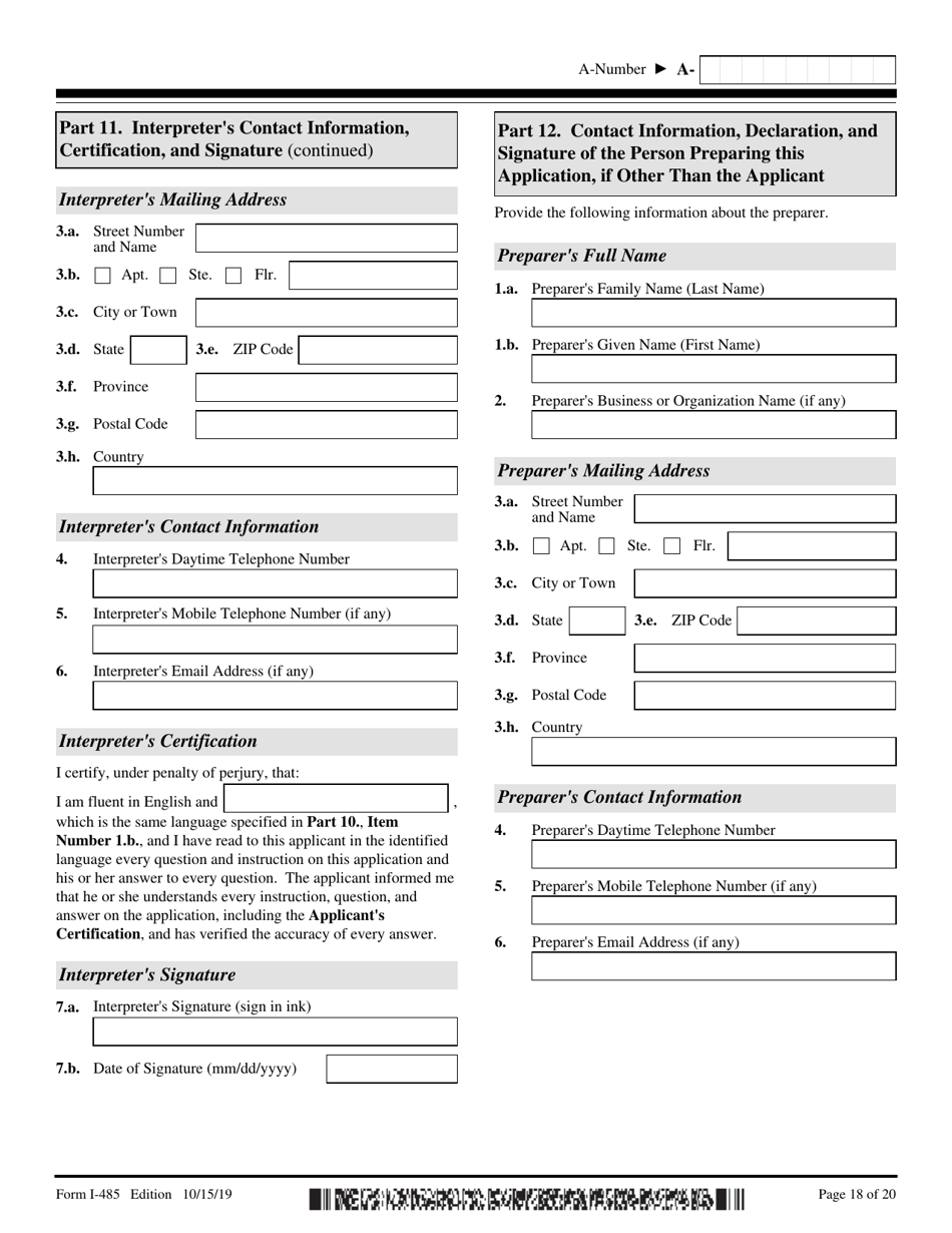 USCIS Form I-485 - Fill Out, Sign Online And Download Fillable PDF ...