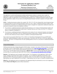 Document preview: Instructions for USCIS Form I-90 Application to Replace Permanent Resident Card