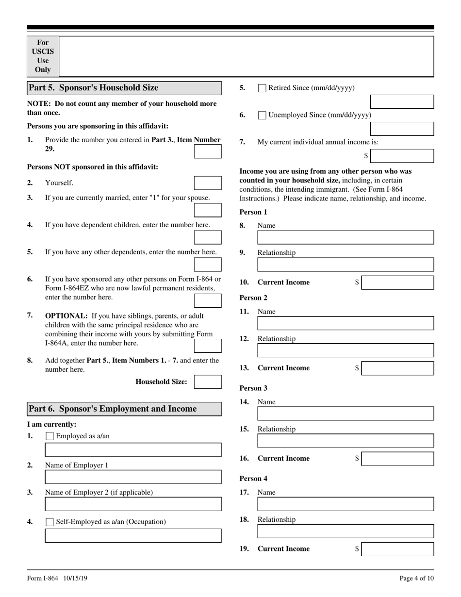 USCIS Form I-864 Affidavit of Support Under Section 213a of the Ina, Page 4