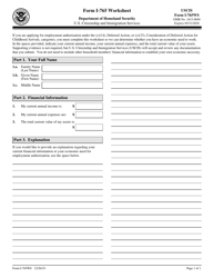USCIS Form I-765WS &quot;USCIS Form I-765 Worksheet&quot;