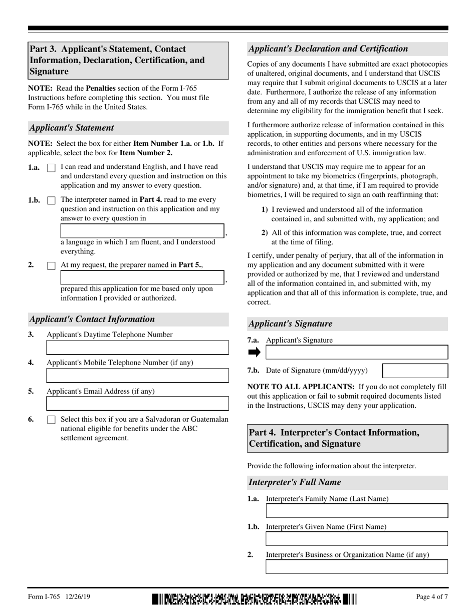 USCIS Form I-765 - Fill Out, Sign Online and Download Fillable PDF ...