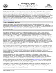 Instructions for USCIS Form I-9 Employment Eligibility Verification