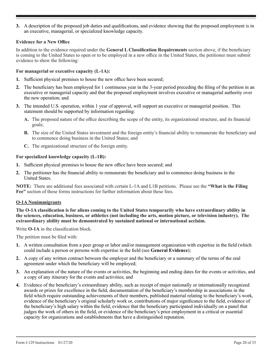 Instructions for USCIS Form I-129 Petition for Nonimmigrant Worker, Page 20