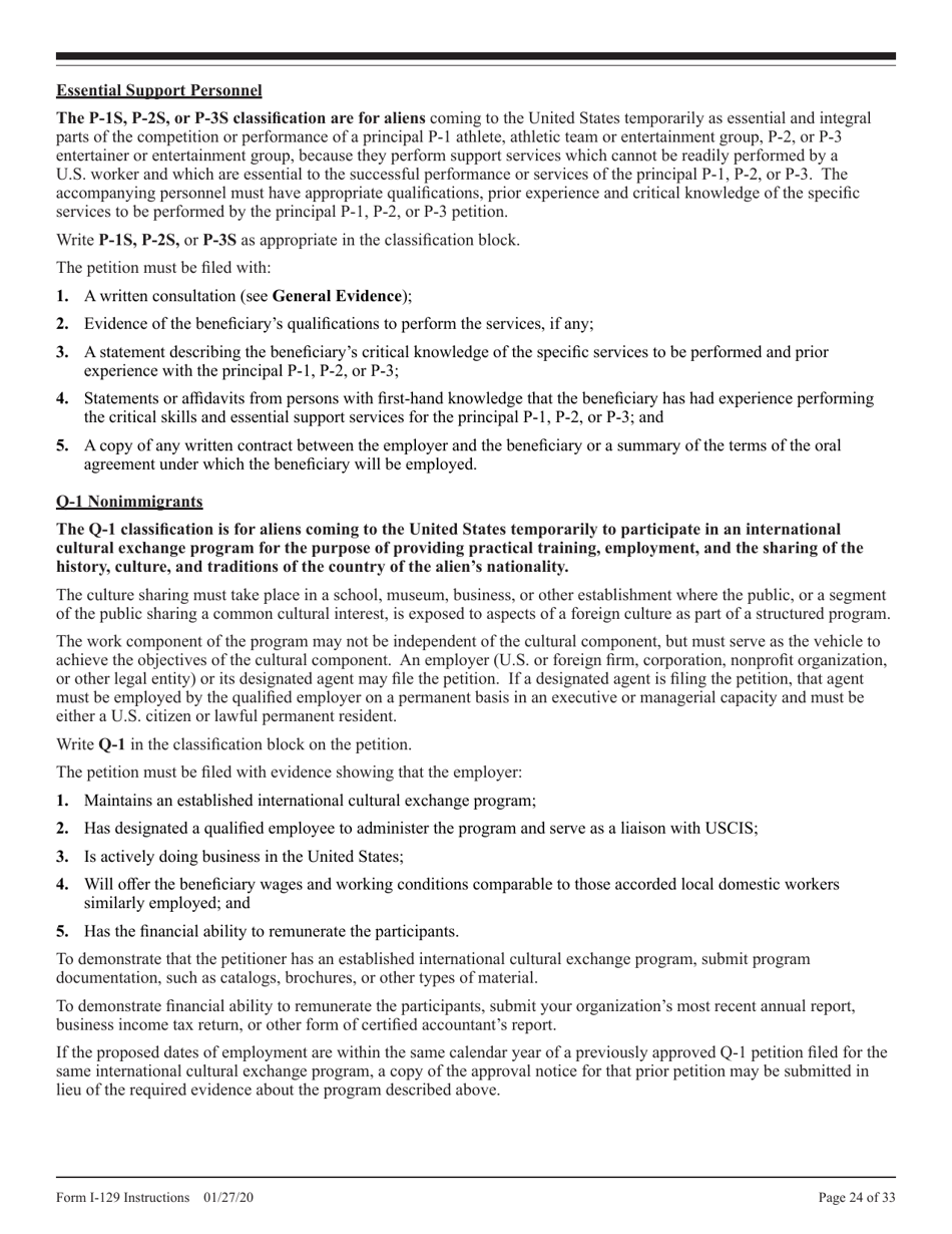 Instructions for USCIS Form I-129 Petition for Nonimmigrant Worker, Page 24
