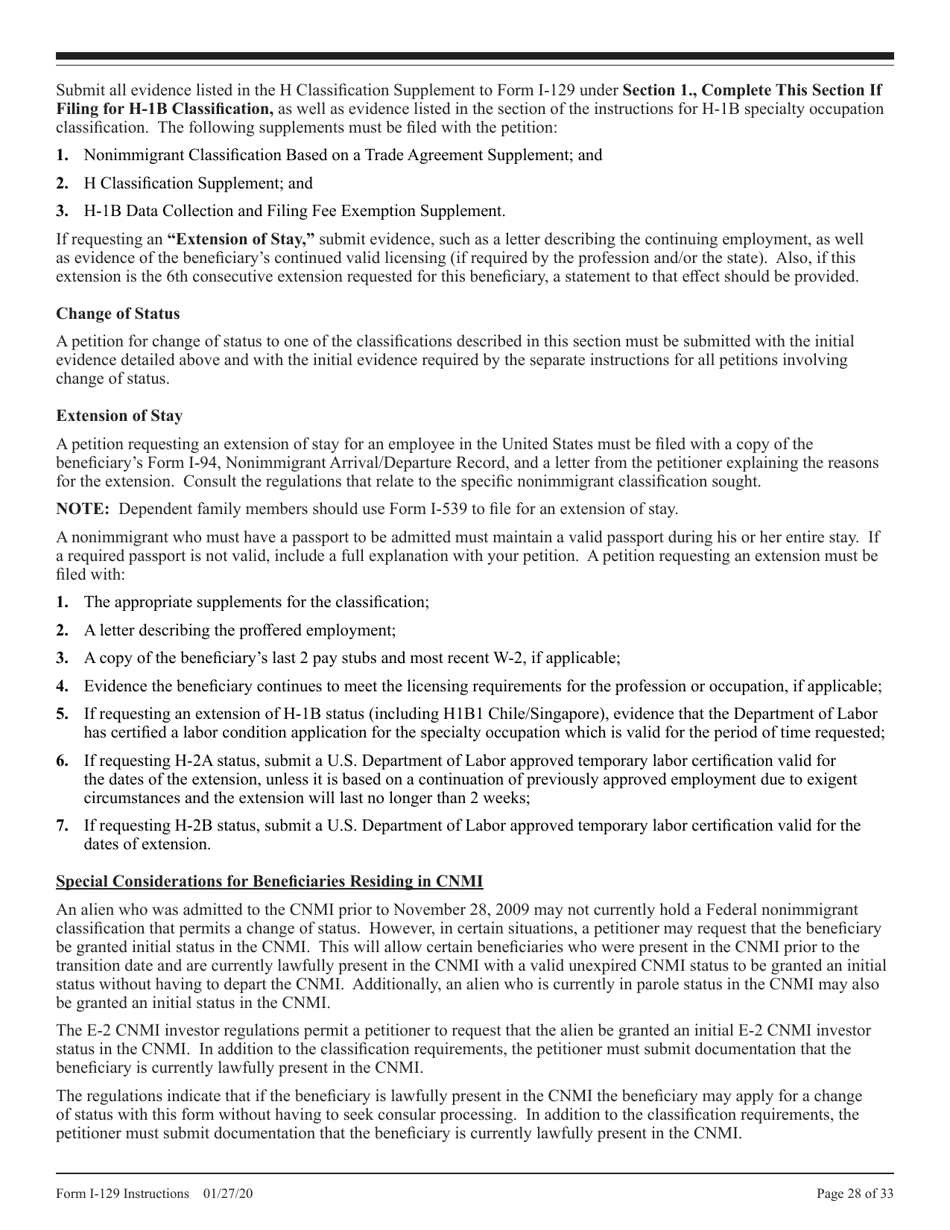 Instructions for USCIS Form I-129 Petition for Nonimmigrant Worker, Page 28
