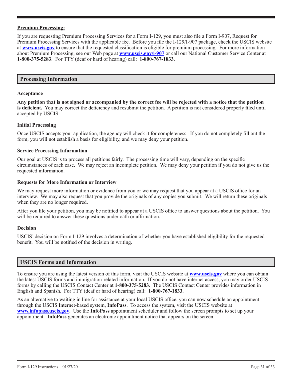 Instructions for USCIS Form I-129 Petition for Nonimmigrant Worker, Page 31