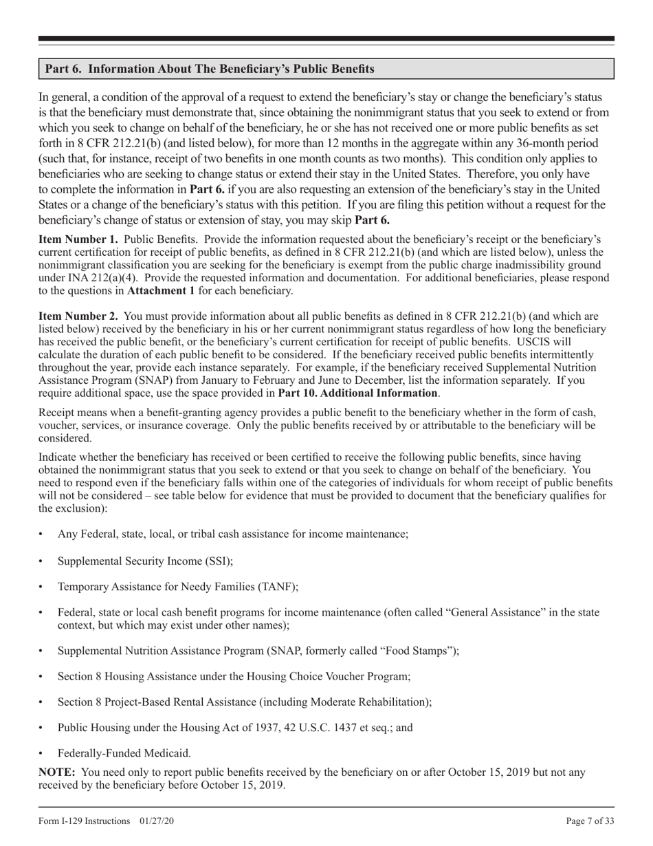 Instructions for USCIS Form I-129 Petition for Nonimmigrant Worker, Page 7