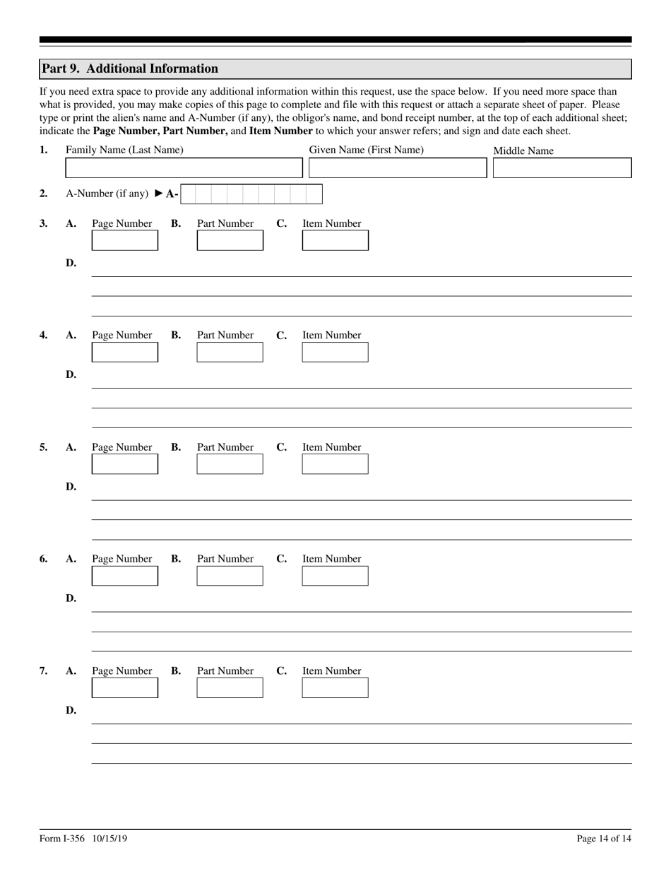 USCIS Form I-356 Request for Cancellation of Public Charge Bond, Page 14