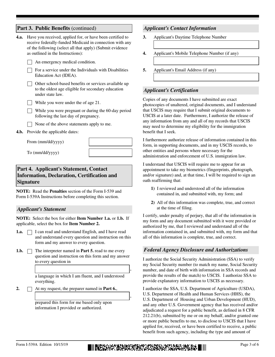 USCIS Form I-539A - Fill Out, Sign Online and Download Fillable PDF ...