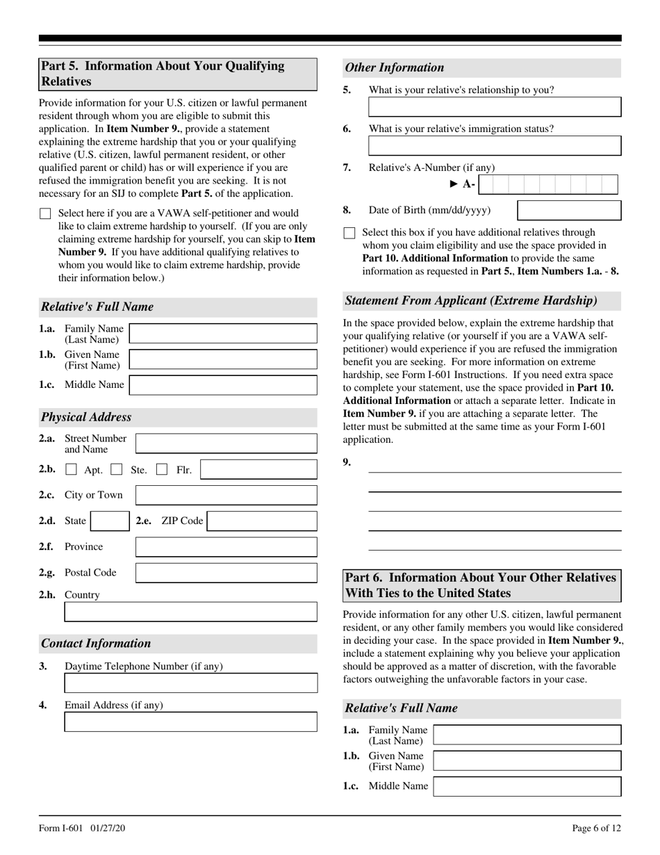 USCIS Form I-601 - Fill Out, Sign Online and Download Fillable PDF ...