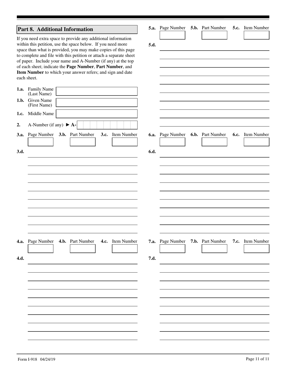 USCIS Form I-918 Petition for U Nonimmigrant Status, Page 11