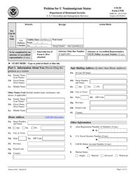 USCIS Form I-918 Petition for U Nonimmigrant Status