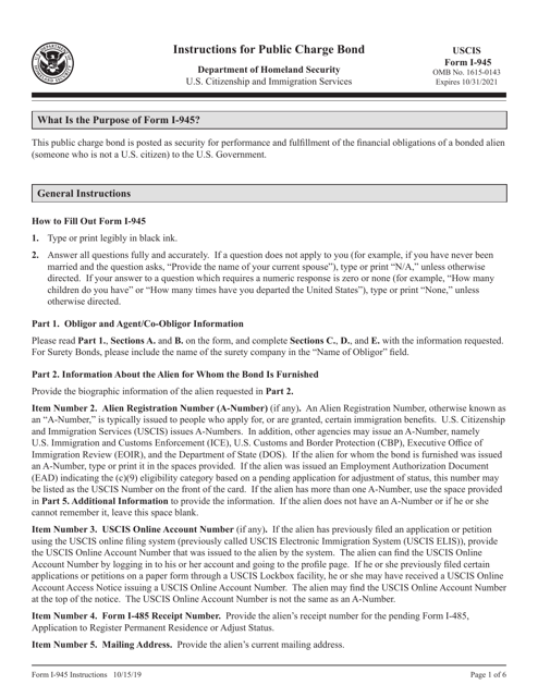 USCIS Form I-945  Printable Pdf