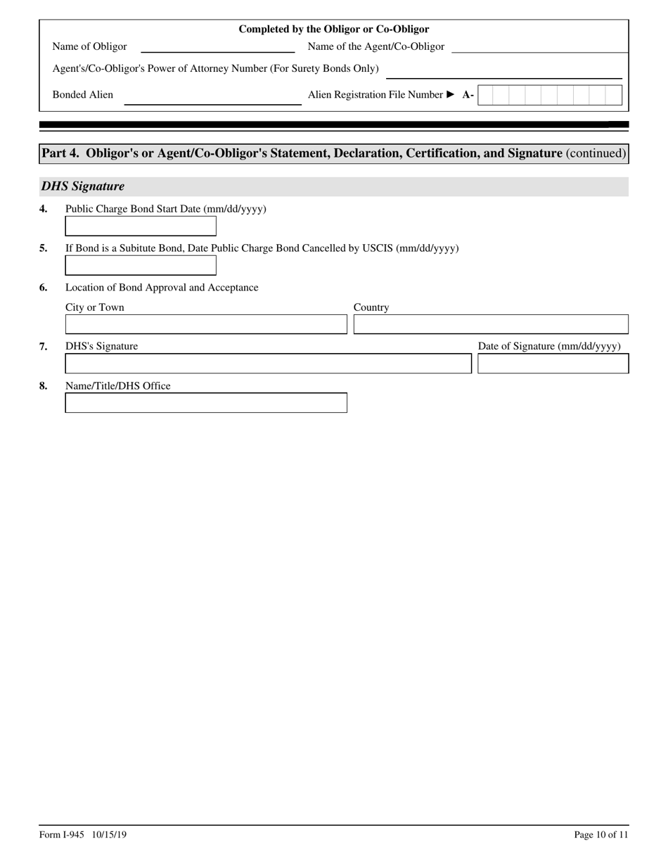 USCIS Form I-945 Public Charge Bond, Page 10