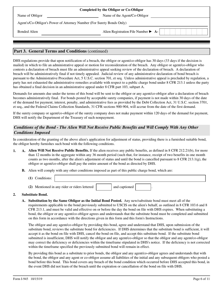 USCIS Form I-945 Public Charge Bond, Page 6