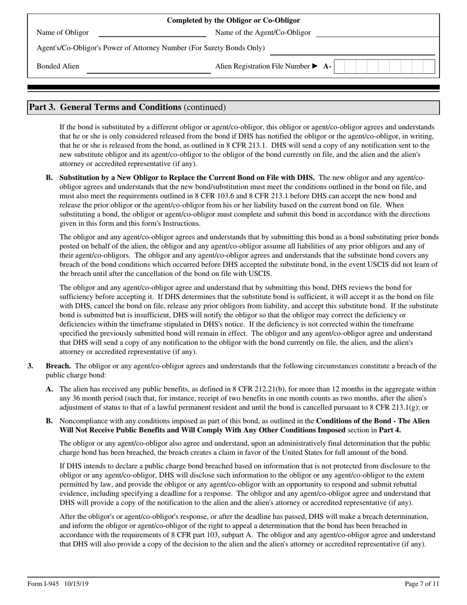 USCIS Form I-945 Public Charge Bond, Page 7