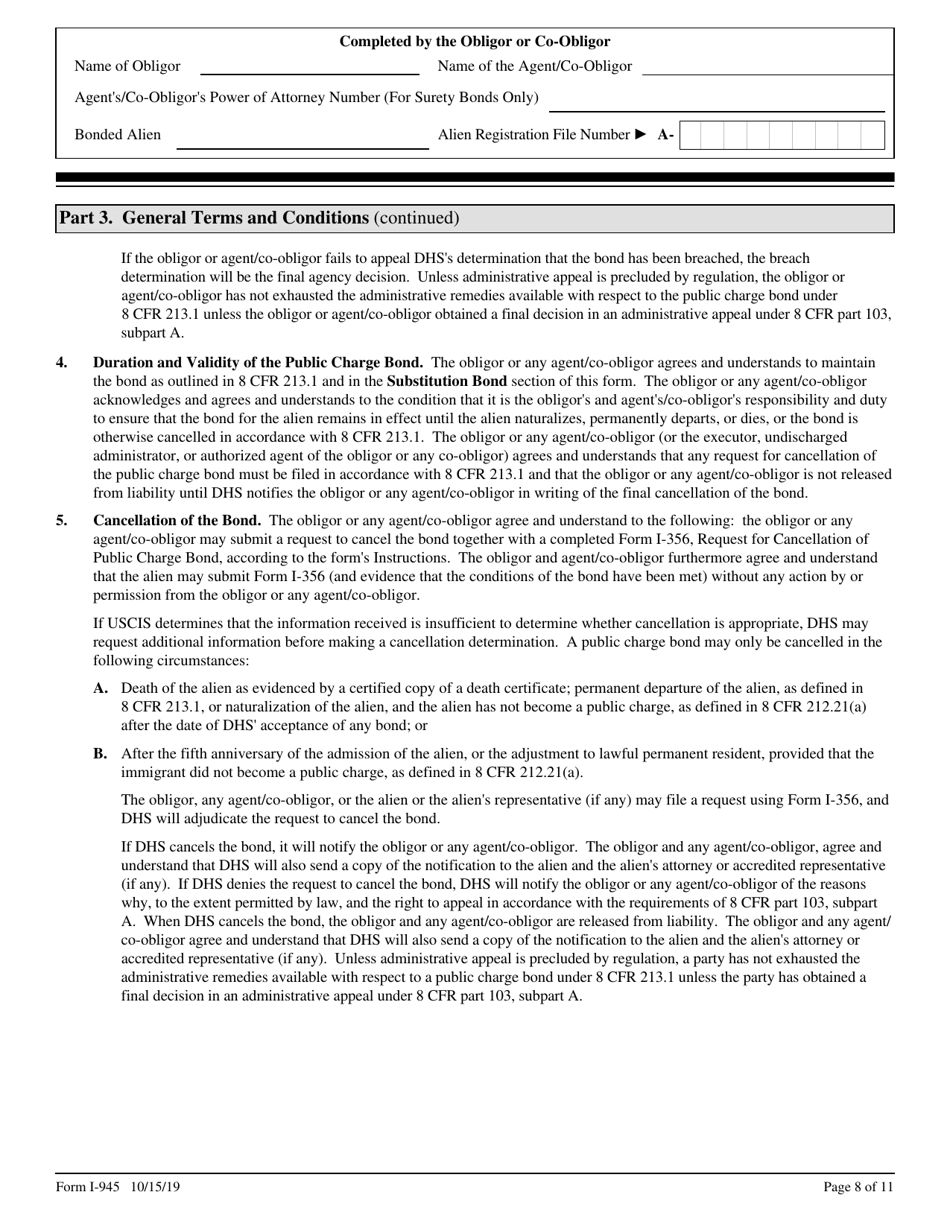USCIS Form I-945 Public Charge Bond, Page 8