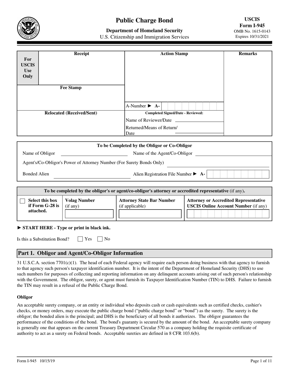 USCIS Form I945 Fill Out, Sign Online and Download Fillable PDF