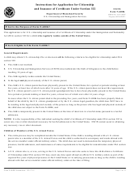 USCIS Form N 600K Download Fillable PDF or Fill Online Application for